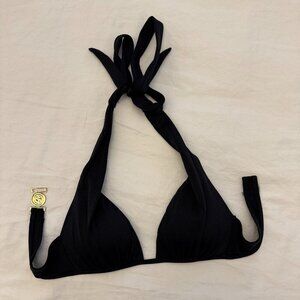Victoria’s Secret Black Triangle Bikini Top, Push Up, Halter